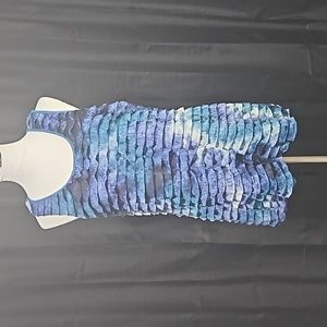 Ocean colors ruffled tank top